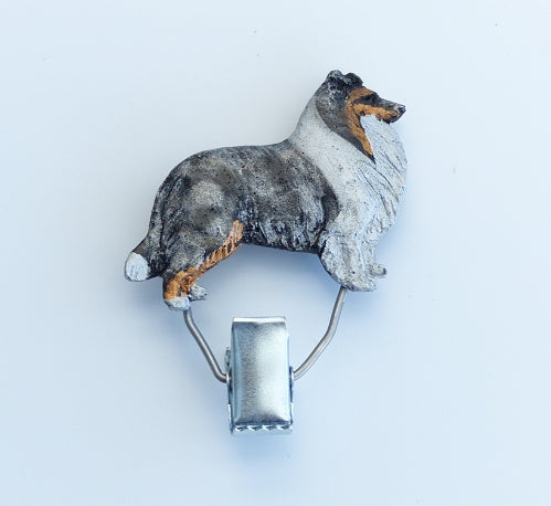 Hundeausstellungs-Startnummern-Clip: Sheltie - Shetland Sheepdog bluemerle