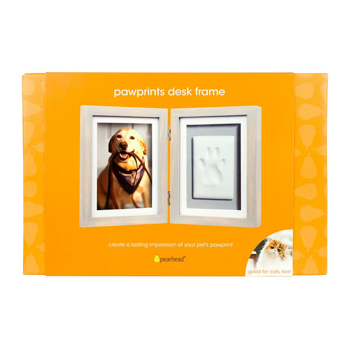 Pearhead ® - 3D Pfotenabdruck Set Hund & Katze inkl. Bilderrahmen - vintage grau