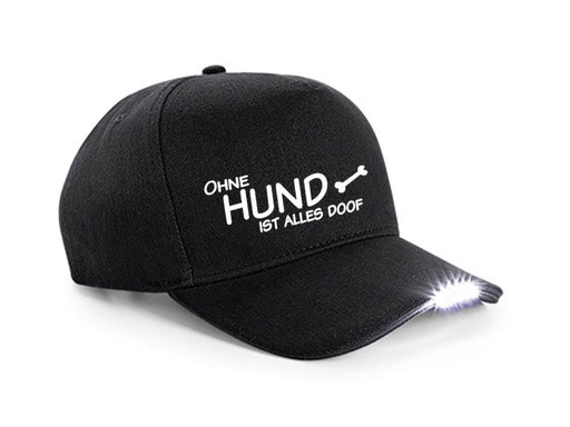 Hundesport LED CAP schwarz - Ohne Hund ist alles doof-Tierisch-tolle-Geschenke-Tierisch-tolle-Geschenke