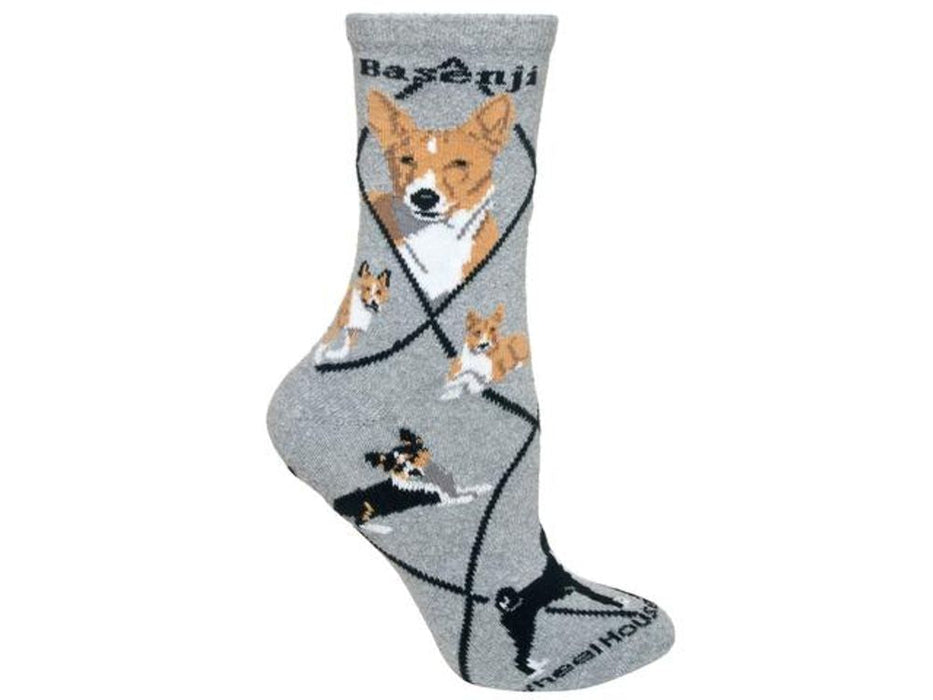 Hunde Rasse Socken: Basenji -grau-