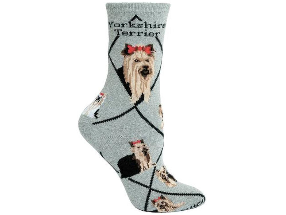 Hunde Rasse Socken: Yorkie - Yorkshire Terrier -grau-