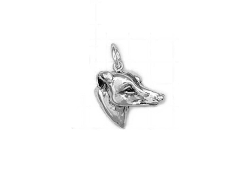 Schmuck - Anhänger: Greyhound Kopf klein -925er Sterling Silber-