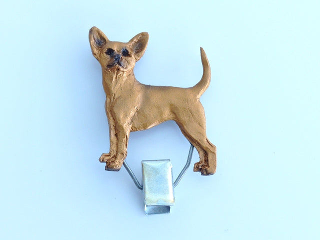 Hundeausstellungs-Startnummern-Clip: Chihuahua kurzhaar fawn