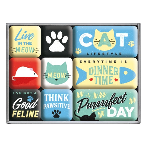 Retro Magnet Set: Cat Lifestyle-Tierisch-tolle-Geschenke-Tierisch-tolle-Geschenke