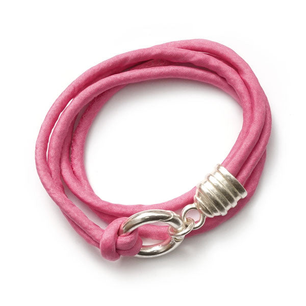 SchauTime Seiden Armband -Pfote rosa silber- Limited Edition