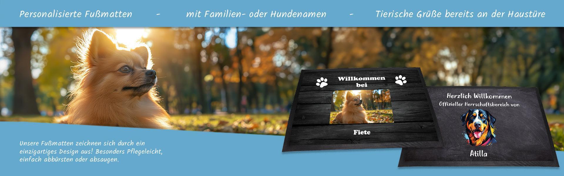Personalisiertes Hundehalstuch Mit Namen - Vintage Pfötchen Design In Blau Mit Klettverschluss