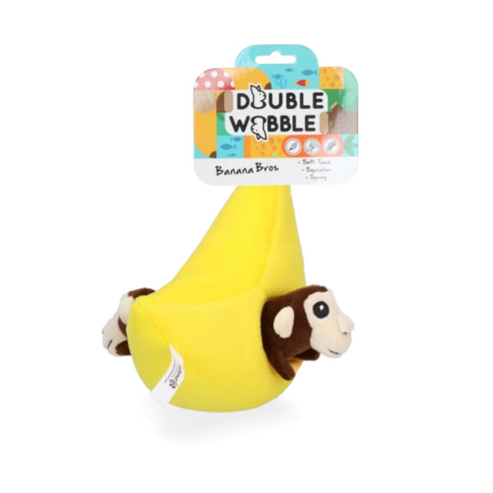 Double Wobble Banana Bros - Plüsch Hundespielzeug Banana & Affe