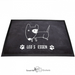 Futterplatz Matte / Napfunterlage - Comic Hund - 40 x 60 cm mit Wunschname grau