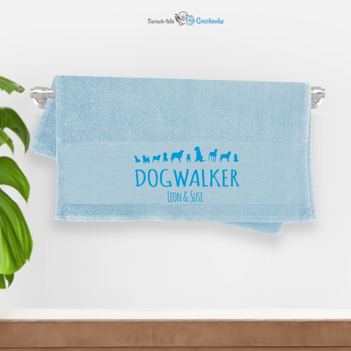 Premium Handtuch Hundespruch - Dogwalker Wunschname