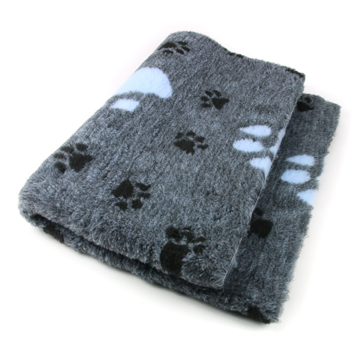 ProFleece Hundedecke 3-farbig grau, hellblau - rutschfest-tierisch-tolle-geschenke