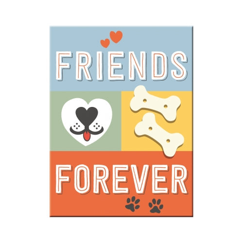 Pfotenschild Retro Magnet: Friends Forever-Pfotenschild-Tierisch-tolle-Geschenke