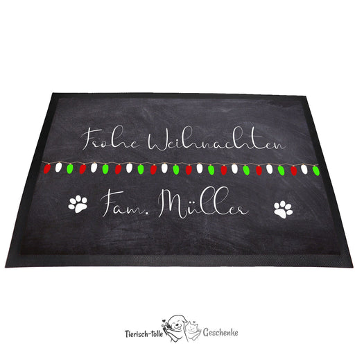 Fußmatte - Schmutzfangmatte - Frohe Weihnachten Lichterkette - 40 x 60 cm-Tierisch-tolle Geschenke-Tierisch-tolle-Geschenke