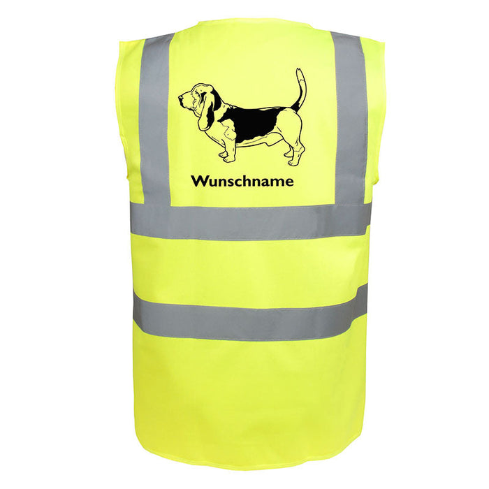 Basset Hound 2 - Hundesport Warnweste Sicherheitsweste mit Hundemotiv-Tierisch-tolle Geschenke-Tierisch-tolle-Geschenke