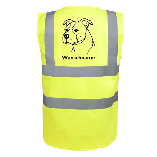 American Staffordshire Terrier unkupiert - Hundesport Warnweste Sicherheitsweste mit Hundemotiv-Tierisch-tolle Geschenke-Tierisch-tolle-Geschenke
