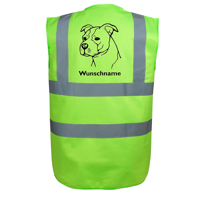 American Staffordshire Terrier unkupiert - Hundesport Warnweste Sicherheitsweste mit Hundemotiv-Tierisch-tolle Geschenke-Tierisch-tolle-Geschenke