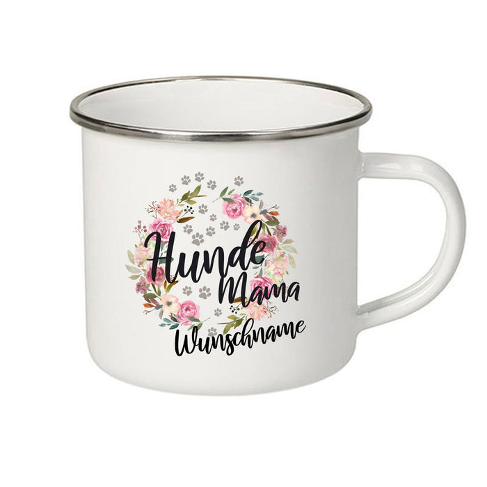 Emaille Becher - Hundemama mit Wunschname-Tierisch-tolle Geschenke-Tierisch-tolle-Geschenke