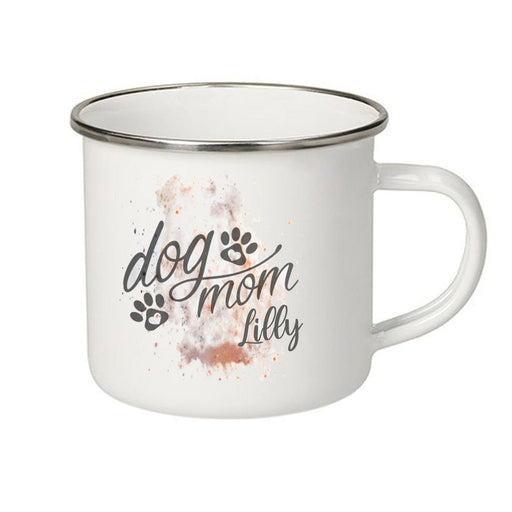 Emaille Becher - dog mom mit Wunschname Farbe-Tierisch-tolle Geschenke-Tierisch-tolle-Geschenke