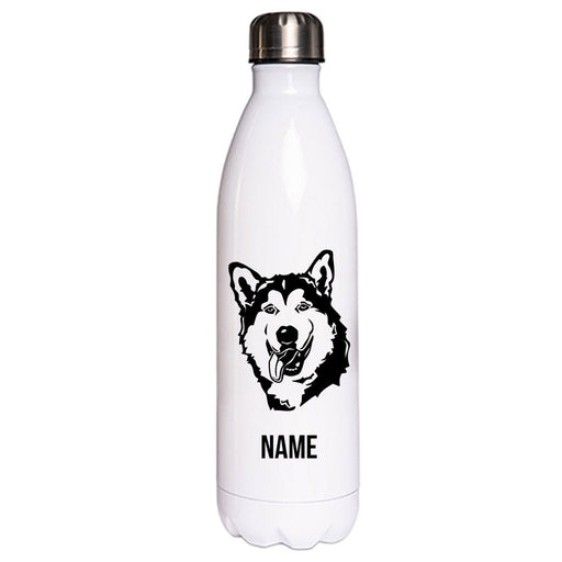 Alaskan Malamute - Edelstahl Thermosflasche 750 ml mit Namen-Tierisch-tolle Geschenke-Tierisch-tolle-Geschenke