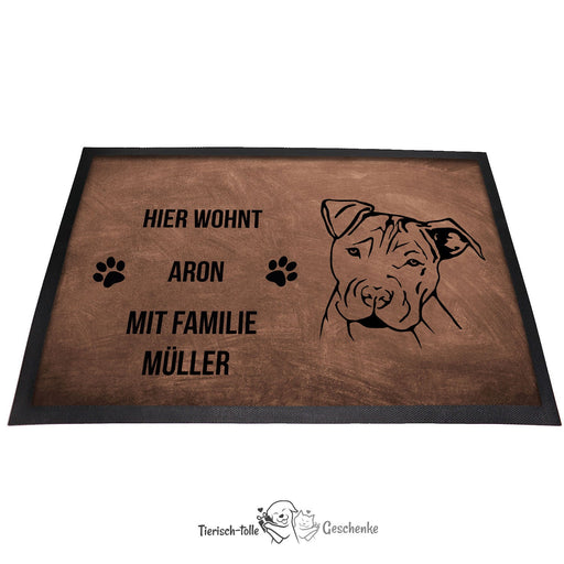 Staffordshire Terrier - Fußmatte - Schmutzfangmatte - 40 x 60 cm-Tierisch-tolle Geschenke-Tierisch-tolle-Geschenke