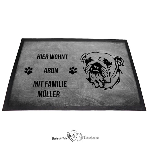 American Bulldog - Fußmatte - Schmutzfangmatte - 40 x 60 cm-Tierisch-tolle Geschenke-Tierisch-tolle-Geschenke
