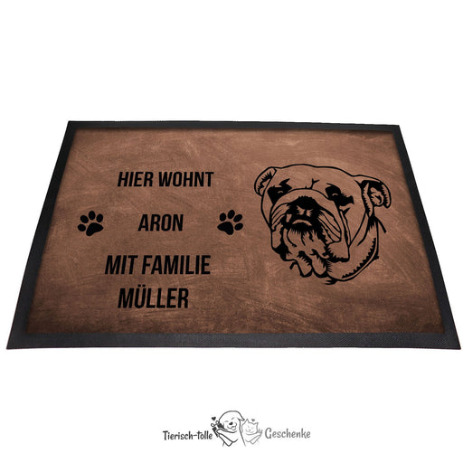 American Bulldog - Fußmatte - Schmutzfangmatte - 40 x 60 cm-Tierisch-tolle Geschenke-Tierisch-tolle-Geschenke