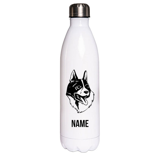 Karelischer Bärenhund - Edelstahl Thermosflasche 750 ml mit Namen-Tierisch-tolle Geschenke-Tierisch-tolle-Geschenke