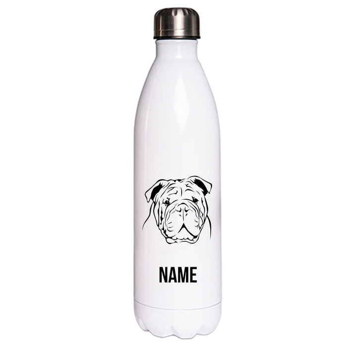 Englische Bulldogge - Edelstahl Thermosflasche 750 ml mit Namen-Tierisch-tolle Geschenke-Tierisch-tolle-Geschenke