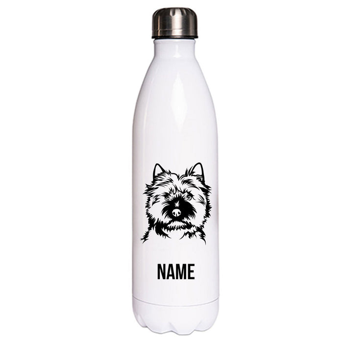 Cairn Terrier - Edelstahl Thermosflasche 750 ml mit Namen-Tierisch-tolle Geschenke-Tierisch-tolle-Geschenke