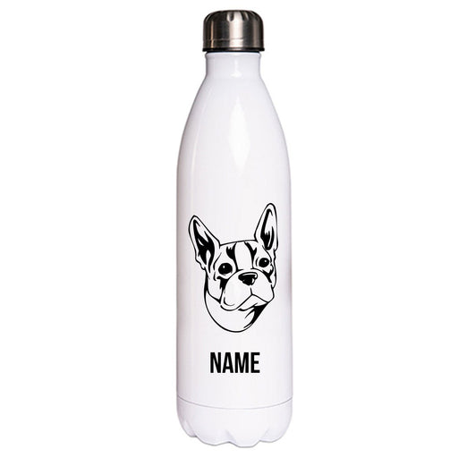 Boston Terrier 2 - Edelstahl Thermosflasche 750 ml mit Namen-Tierisch-tolle Geschenke-Tierisch-tolle-Geschenke