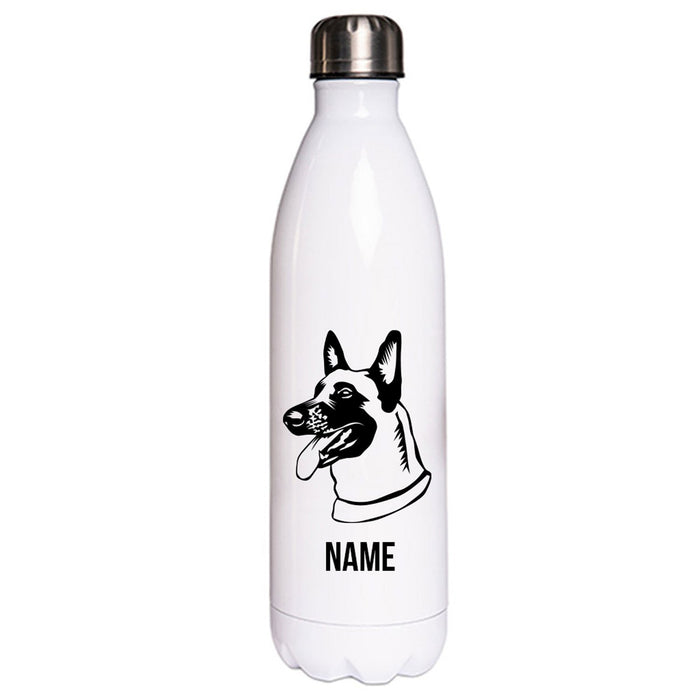 Belgischer Schäferhund Malinois 1 - Edelstahl Thermosflasche 750 ml mit Namen-Tierisch-tolle Geschenke-Tierisch-tolle-Geschenke