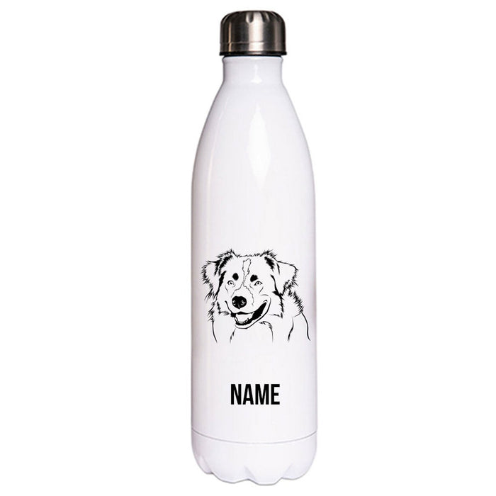 Australian Shepherd - Edelstahl Thermosflasche 750 ml mit Namen-Tierisch-tolle Geschenke-Tierisch-tolle-Geschenke