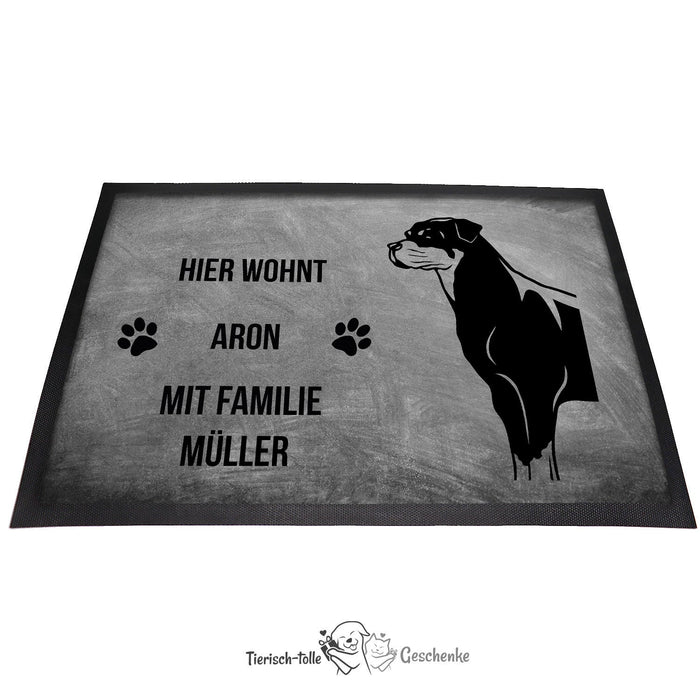 Rottweiler - Fußmatte - Schmutzfangmatte - 40 x 60 cm-Tierisch-tolle Geschenke-Tierisch-tolle-Geschenke