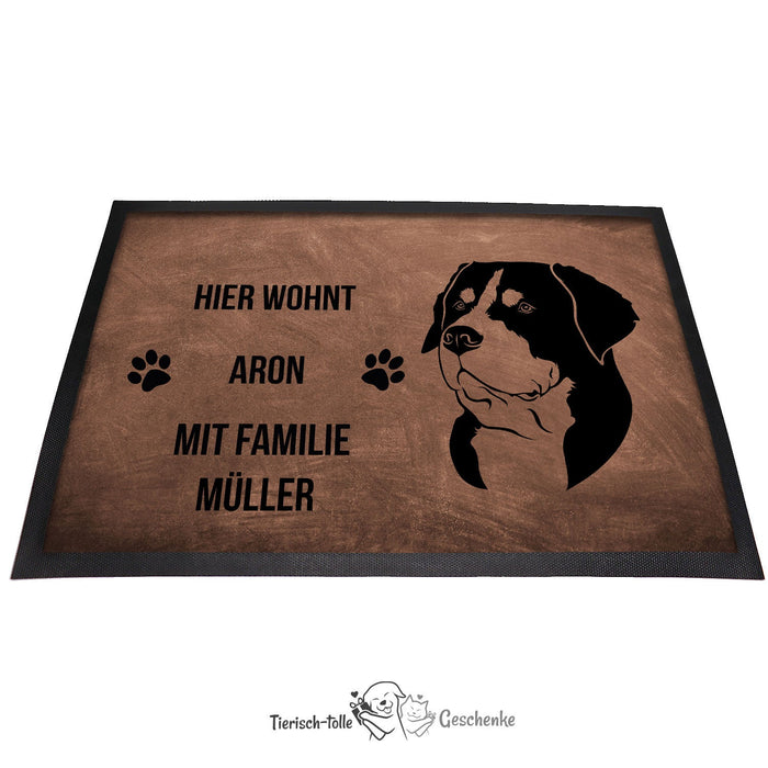 Großer Schweizer Sennenhund 2 - Fußmatte - Schmutzfangmatte - 40 x 60 cm-Tierisch-tolle Geschenke-Tierisch-tolle-Geschenke