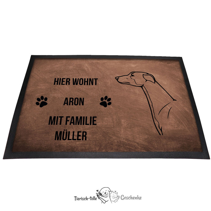 Greyhound - Fußmatte - Schmutzfangmatte - 40 x 60 cm-Tierisch-tolle Geschenke-Tierisch-tolle-Geschenke