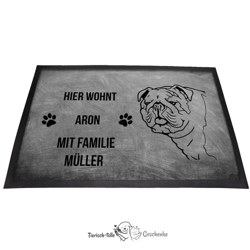 Bulldogge - Fußmatte - Schmutzfangmatte - 40 x 60 cm-Tierisch-tolle Geschenke-Tierisch-tolle-Geschenke