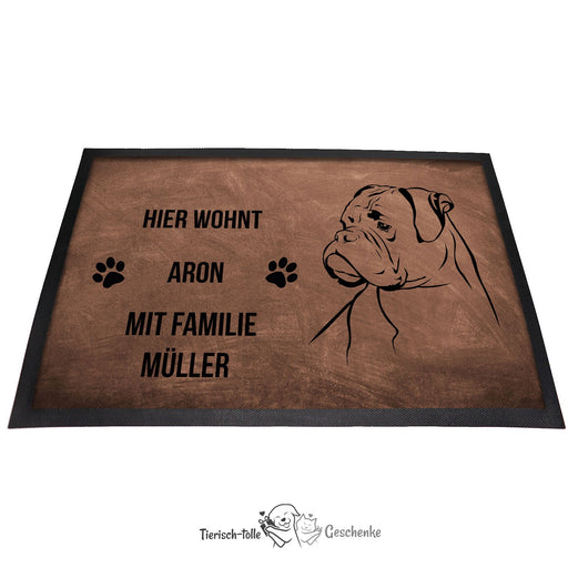 Boxer - Fußmatte - Schmutzfangmatte - 40 x 60 cm-Tierisch-tolle Geschenke-Tierisch-tolle-Geschenke