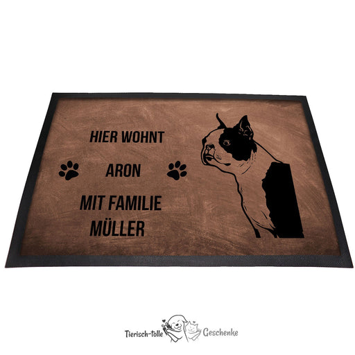 Boston Terrier - Fußmatte - Schmutzfangmatte - 40 x 60 cm-Tierisch-tolle Geschenke-Tierisch-tolle-Geschenke