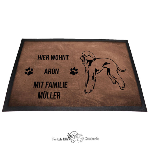 Bedlington Terrier - Fußmatte - Schmutzfangmatte - 40 x 60 cm-Tierisch-tolle Geschenke-Tierisch-tolle-Geschenke