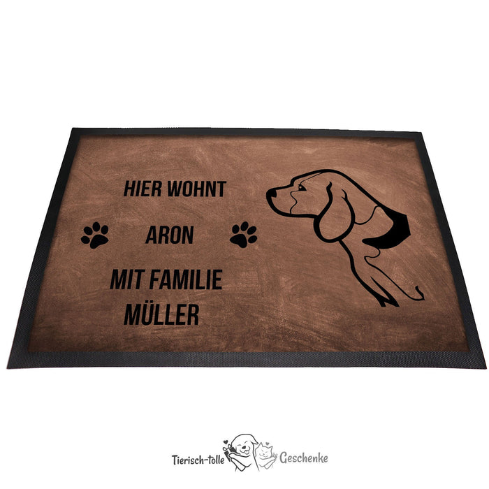 Beagle 2 - Fußmatte - Schmutzfangmatte - 40 x 60 cm-Tierisch-tolle Geschenke-Tierisch-tolle-Geschenke