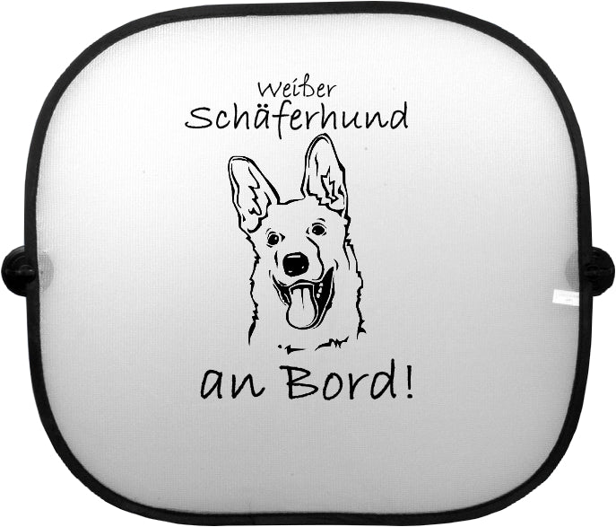 Sonnenschutzgitter-Hundemotiv: Schäferhund Weiss