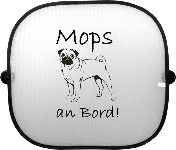 Sonnenschutzgitter-Hundemotiv: Mops - Möpse 3