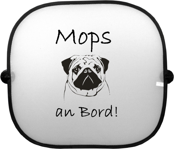 Sonnenschutzgitter-Hundemotiv: Mops - Möpse 2