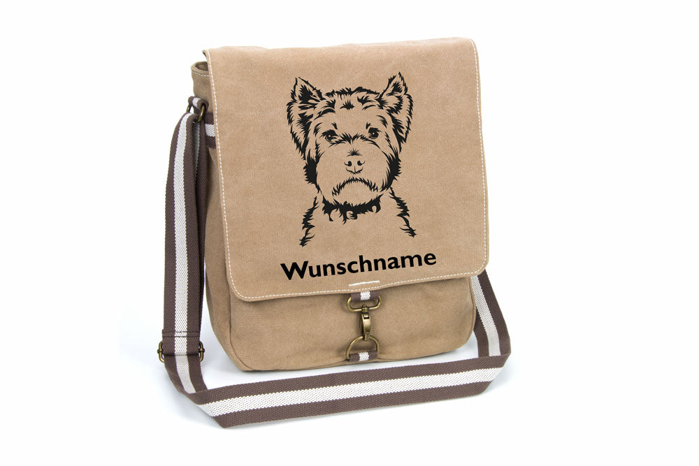 West Highland White Terrier 2 Canvas Schultertasche Tasche mit Hundemotiv und Namen