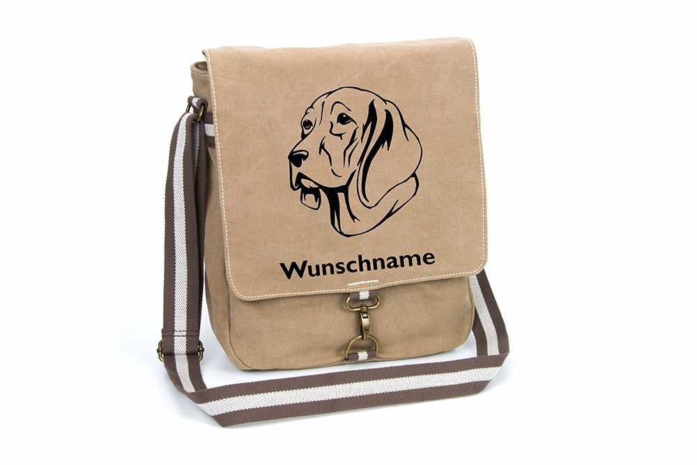 Weimaraner 2 Canvas Schultertasche Tasche mit Hundemotiv und Namen