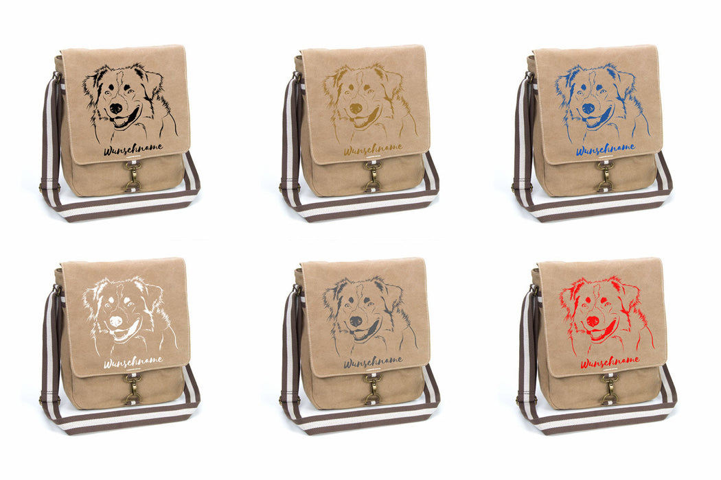 Malteser 2 Canvas Schultertasche Tasche mit Hundemotiv und Namen