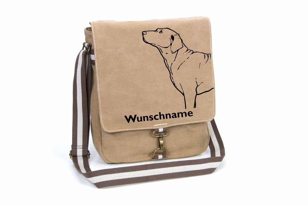 Chesapeake Bay Retriever Canvas Schultertasche Tasche mit Hundemotiv und Namen