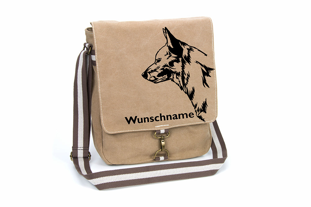 Australian Cattle Dog Canvas Schultertasche Tasche mit Hundemotiv und Namen