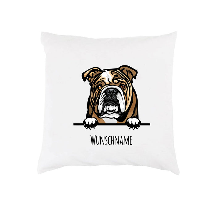 Englische Bulldogge 2 - farbiger Hunderasse Kissenbezug-Tierisch-tolle Geschenke-Tierisch-tolle-Geschenke