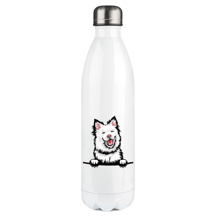 Finnischer Lapphund - Edelstahl Thermosflasche 750 ml mit Wunschname-Tierisch-tolle Geschenke-Tierisch-tolle-Geschenke
