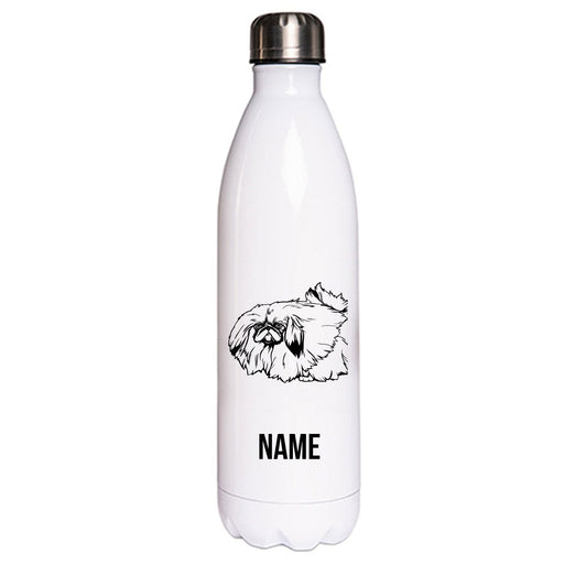 Pekinese - Edelstahl Thermosflasche 750 ml mit Namen-Tierisch-tolle Geschenke-Tierisch-tolle-Geschenke